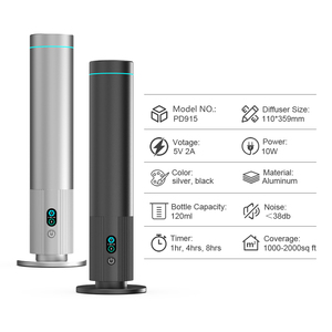 Diffuseur d'ambiance rechargeable en aluminium avec télécommande et lumière LED, machine à huiles essentielles naturelles personnalisée pour <span class=keywords><strong>la</strong></span> maison - Product Image 3