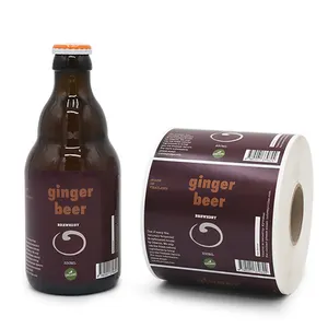 Custom printing beer can 330ml bottle labels , synthetic bopp paper matte effect waterproof sticker label for bottle