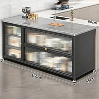 Meuble de rangement de cuisine autoportant en acier, étagère multi-niveaux multifonctionnelle pour casseroles et bols