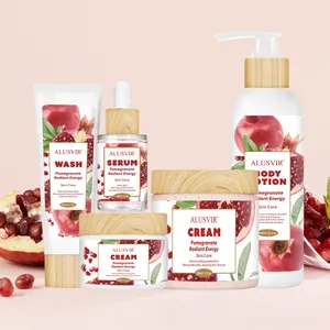 Oem Odm 5 Pieces Red Pomegranate Skin Brightening Moisturizing Whitening Face Serum Cream Skin Care Set For Face Care