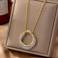 Collier pendentif double cercle en laiton plaqué or et argent unique et personnalisé, bijoux de créateur de mode, fabrication en usine
