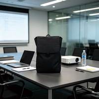 Tas Ransel Laptop Anti Air Custom Pria Minimalis dengan Tutup Lipat, Tas Bisnis Ringan untuk Kantor, Perjalanan, dan Komputer, Grosir