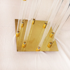Candelabros dorados, candelabros de mesa acrílicos para boda, candelabros de <span class=keywords><strong>8</strong></span> cabezas, decoración de candelabros - Product Image 6