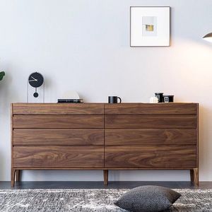 Mueble de TV de <span class=keywords><strong>Madera</strong></span> Maciza Multifuncional de Ocho Cajones de Nogal Negro Norteamericano, Estilo Nórdico para Dormitorio, China - Product Image 6