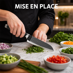 Cuchillo de Chef Profesional con Acabado Negro, Hoja de Acero Inoxidable, Mango Antideslizante para Preparación en Estación de <span class=keywords><strong>Mise</strong></span> en <span class=keywords><strong>Place</strong></span> - Product Image 5