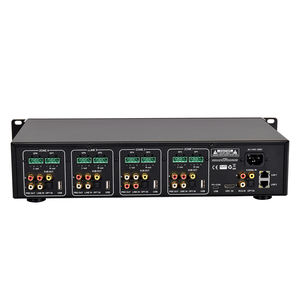 Amplificateur <span class=keywords><strong>audio</strong></span> stéréo commercial 16 canaux 4 zones, amplificateur <span class=keywords><strong>mural</strong></span> de classe D avec micro sans fil, contrôle BT/AirPlay <span class=keywords><strong>pour</strong></span> multi-pièces - Product Image 5