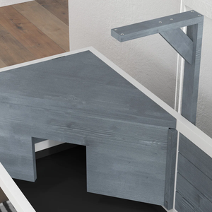 Recinto de Jardín de Madera <span class=keywords><strong>con</strong></span> Estante de Almacenamiento, Hábitat Elevado para Reptiles <span class=keywords><strong>con</strong></span> Ventana Transparente para <span class=keywords><strong>Animales</strong></span> Pequeños, Gris - Product Image 5