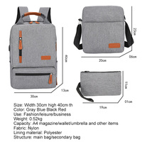 ENSEMBLE DE SACS À DOS POUR ORDINATEUR PORTABLE 3-EN-1 ÉTANCHE AVEC LOGO PERSONNALISÉ, EN MATIÈRE OXFORD, PORT USB ET ANTI-VOL, CAPACITÉ DE 20-39 L – L'IDEE CADEAU PARFAITE