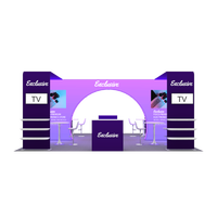Stand d'exposition 20x20 avec éclairage LED mural, nouveau design, en aluminium, sans outil, pour salon professionnel