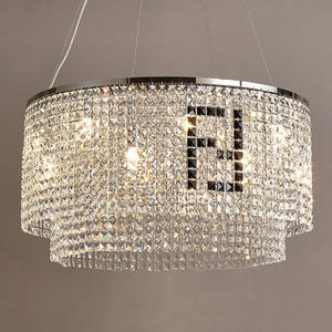 Lustres de plafonniers en cristal modernes lumineux de cuisine carrée d'intérieur circulaire de luxe pour le salon - Product Image 4