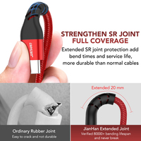 Jianghan-Cable de carga rápida de silicona 3A tipo C, Cable de carga de datos Usb para Android
