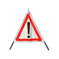 Trépied portable pliable avec film réfléchissant à 3 faces de quatrième qualité pour panneaux de signalisation, tentes déroulables et zones de chantier