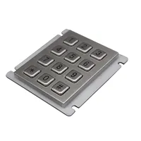 IP65 100% su geçirmez klavye paslanmaz çelik endüstriyel klavye 12 tuşlu matris Metal klavye telefon tuş takımı
