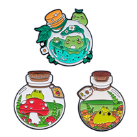 Pin Logam Enamel 3D Katak Lucu Bros Lucu untuk Lencana untuk Ransel Aksesori Pakaian Perhiasan Hewan Hadiah Teman