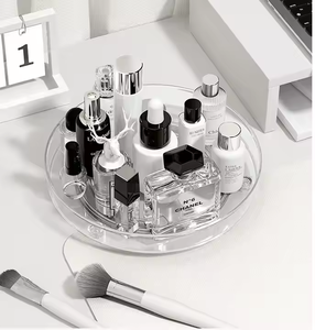 Organizador de maquillaje de plástico PET transparente giratorio de 360 °, estante de almacenamiento de cosméticos para uso doméstico - Product Image 4