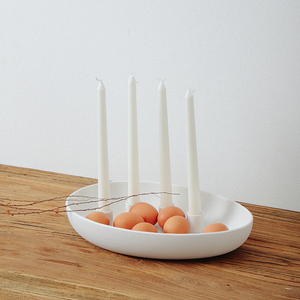 Большой керамический подсвечник в скандинавском стиле, керамические белые чаши для свечей для массажа - Product Image 1