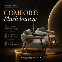 Fauteuil d'appoint moderne et durable en tissu rembourré avec structure en bois et design capitonné pour hôtels, appartements, villas et salons