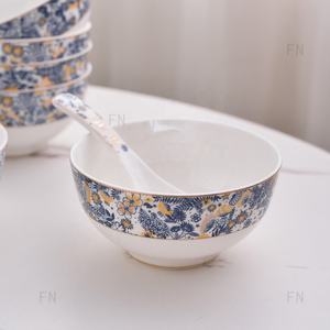 Juego de tazón y cuchara de cerámica de lujo de 4.5 pulgadas - Product Image 6