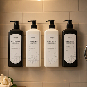 Ensemble d'articles de toilette Enroya Gardenia 388 ml, shampoing, après-shampoing, gel douche, lotion pour <span class=keywords><strong>le</strong></span> corps, extrait de gardénia, kit de salle de bain de luxe pour <span class=keywords><strong>hôtel</strong></span> - Product Image 4