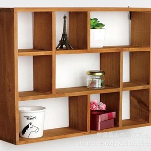 Wooden <b>Wall</b> <b>Display</b> Rack 3 Tier Grid Storage Shelf Freestanding Rectangle Multipurpose Home Decoration - Product Image 4