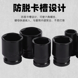 12 Black Short Sleeve Series Hex Socket Metric Chromium Vanadium Steel Automotive Repair Socket Wrench Set - Product Image 4