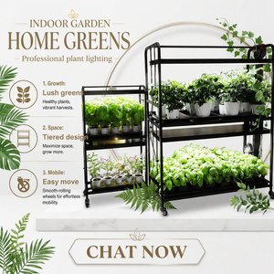 Support vertical réglable en hauteur pour plantes, fleurs, micro-légumes et légumes, haute performance, pour jardin intérieur, avec éclairage de culture - Product Image 1