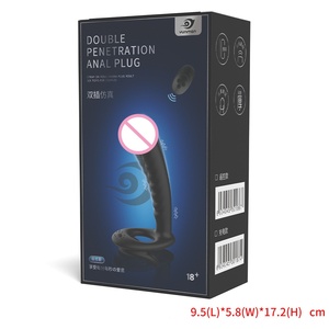 Consolador de <span class=keywords><strong>doble</strong></span> penetración al por mayor <span class=keywords><strong>con</strong></span> tapón <span class=keywords><strong>anal</strong></span> portátil, anillos para pene, masaje de punto G, vibrador para orgasmo <span class=keywords><strong>con</strong></span> correa - Product Image 6