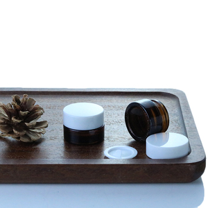 In Stock <strong>Wholesale</strong> 5ml <strong>Amber</strong> clear Frosted Mini Glass <strong>Jar</strong> with Black White Silver Gold Lid for Lip Balm (GJM10-5) - Product Image 2