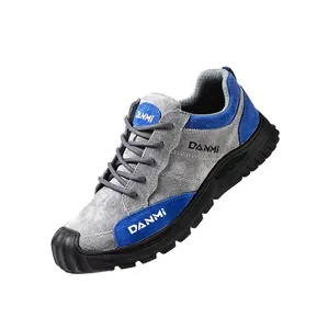 DANMI Kevlar Insole Safety Shoes Water-Proof Front And Wear Resistant Anti-Impact Steel Head Comfortable Cow Split Leather