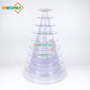 Support <span class=keywords><strong>de</strong></span> présentation <span class=keywords><strong>de</strong></span> macarons à 10 étages, support en plastique transparent pour desserts et biscuits, emballage pour mariage et fête - Product Image 6