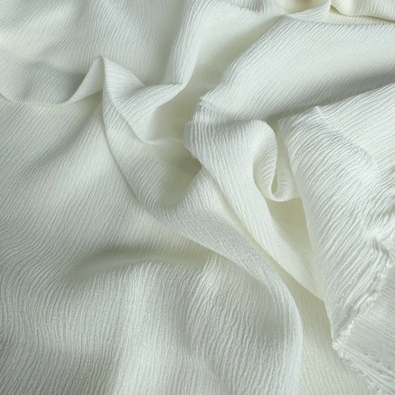 Hot Selling 16MM Silk Crinkle Crepe Chiffon Fabric Silk Crepe crinkle fabric for Clothing Italy Georgette Fabric