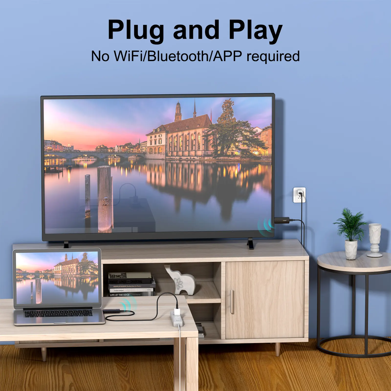 EDUP WD9908GS pemancar Audio nirkabel, Kit penerima dan pemancar Audio resolusi tinggi Full HD 4K 30HZ