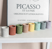 Bocaux à bougies cylindriques en béton miniatures, design simple, étiquette personnalisée, vente en gros, conteneurs vides, couleur personnalisée