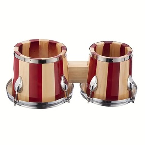 Wholesale Factory-Direct Stripe Color 7+8-Inch Sheepskin Bongo <b>Drums</b> Wooden Hand Percussion <b>Drums</b> Percussion Instruments - Product Image 2