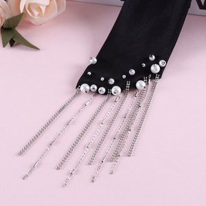 Corbata de Perlas con Borlas Personalizada para Mujer, Estilo Coreano, Sin Nudos, Venta al Por Mayor - Product Image 5