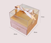 Boîte cadeau transparente en acrylique double pour bougies, boîte cadeau haut de gamme pour mariage, Noël, bonbons, demoiselles d'honneur, avec tiroir intégré