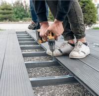 Planches de sol en Composite en bois et plastique, panneau d'extérieur pour l'extérieur, la piscine, le jardin, le balcon, un Patio et une terrasse, WPC