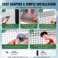 Clips de protection en maille anti-écureuils pour panneaux solaires en aluminium, broches de protection anti-pigeons, crochets en J anti-oiseaux pour panneaux solaires