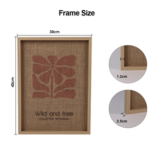 Impression encadrée florale bohème « Sauvage et Libre » – Décoration murale en toile de jute imprimée pour salon et chambre à coucher - Product Image 4