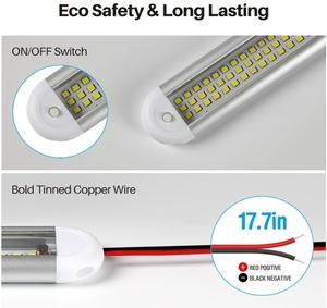 Barre lumineuse intérieure LED 12 V 120LED 1500LM 8W DC 12 Volt LED Strip Lights ON/OFF pour voitures RVs Vans Camions Camion Camper - Product Image 3