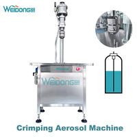 Machine de remplissage d'aérosols liquides semi-automatique pneumatique en métal, haute efficacité, haute précision pour applications cosmétiques et chimiques