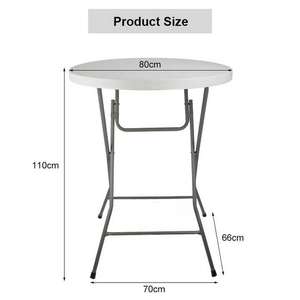 Yüksek kaliteli 80cm beyaz plastik yuvarlak katlanır kokteyl masaları Modern tasarım yüksek üst ziyafet parti Bistro yemek otel etkinlikleri - Product Image 3