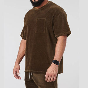 Camisetas de verano de PANA con cuello redondo, camiseta de manga corta de nueva moda gruesa y pesada con bolsillo - Product Image 1