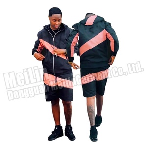 Wholesale Custom Windbreaker <b>Jackets</b> and Nylon Shorts Set Lightweight Polyester Two Piece Windbreaker Tracksuit - Product Image 2