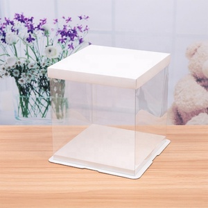 Boîte à gâteau de luxe personnalisée de haute qualité pour anniversaire et mariage, en carton blanc de qualité alimentaire, transparente en PET, avec revêtement UV, gaufrage, recyclable - Product Image 3