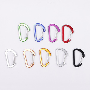 Aluminum Alloy Carabiner No 4 D Type Flattened Spring Buckle Colored <b>Key</b> <b>Ring</b> Universal Use Zhejiang Origin - Product Image 3