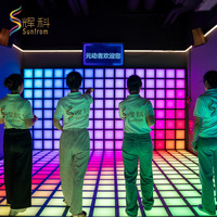 Panel Lantai Permainan LED RGB Interaktif Kontrol DMX512 Karpet Gaming Digital Tahan Air untuk Zona Permainan Komersial