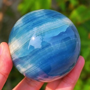 Esfera de Ónix Azul de 5-5.5cm, Cristal de Jade Natural, Colorido y Encantador, Regalos Artesanales, Cristal Brillante, Piedras Decorativas Modernas - Product Image 6