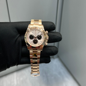 Reloj Mecánico Automático para Hombre, Esfera Rosa Dorada de 40 mm, Luminoso, Resistente al Agua 10 Bar, Correa de Metal, Estilo Hip Hop, Lujoso - Product Image 1