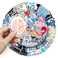 Paquete de 50 Pegatinas Creativas con Citas de DM, Resistentes al Agua, con Dibujos Animados, para Decoración de Cuadernos, Papelería y Escritorio